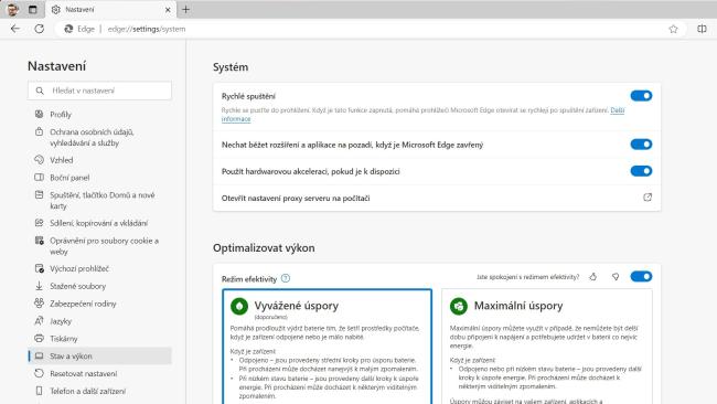 Microsoft Edge a jeho nastavení