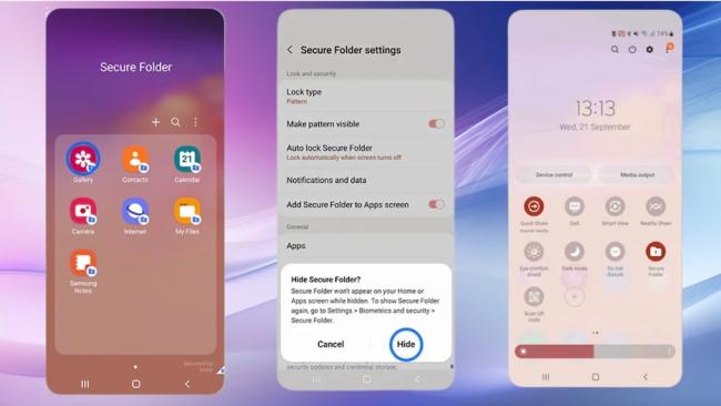 Aplikace bezpečné složky na telefonu Samsung
