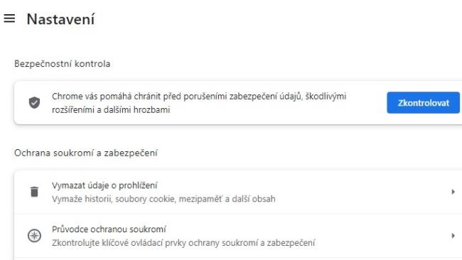 Chrome/Nastavení/Bezpečnost