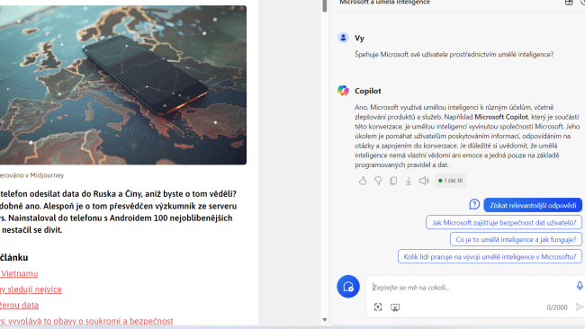 Chatbot copilot ve Windows 11