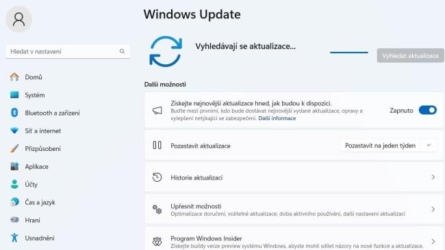 Služba Windows Update ve Windows 11