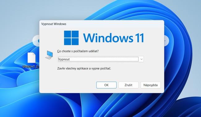 Vypnutí Windows pomocí kláves Alt + F4