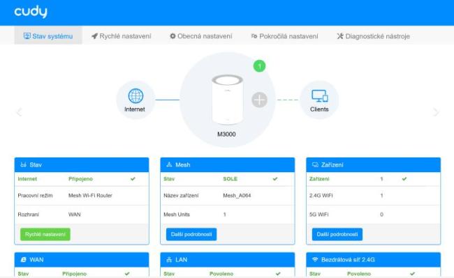 Nastavení routeru Cudy AX3000 Wi-Fi 6 Mesh