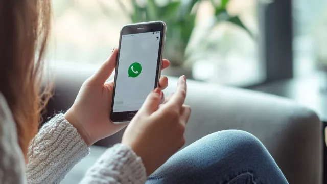 Uživatelka komunikuje přes WhatsApp